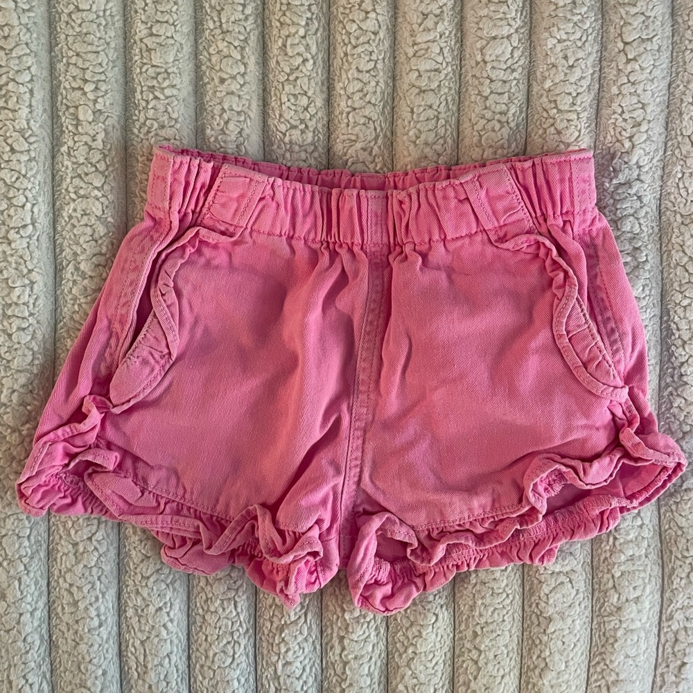 GUC! CREWCUTS pink ruffle shorts. Size 3T.